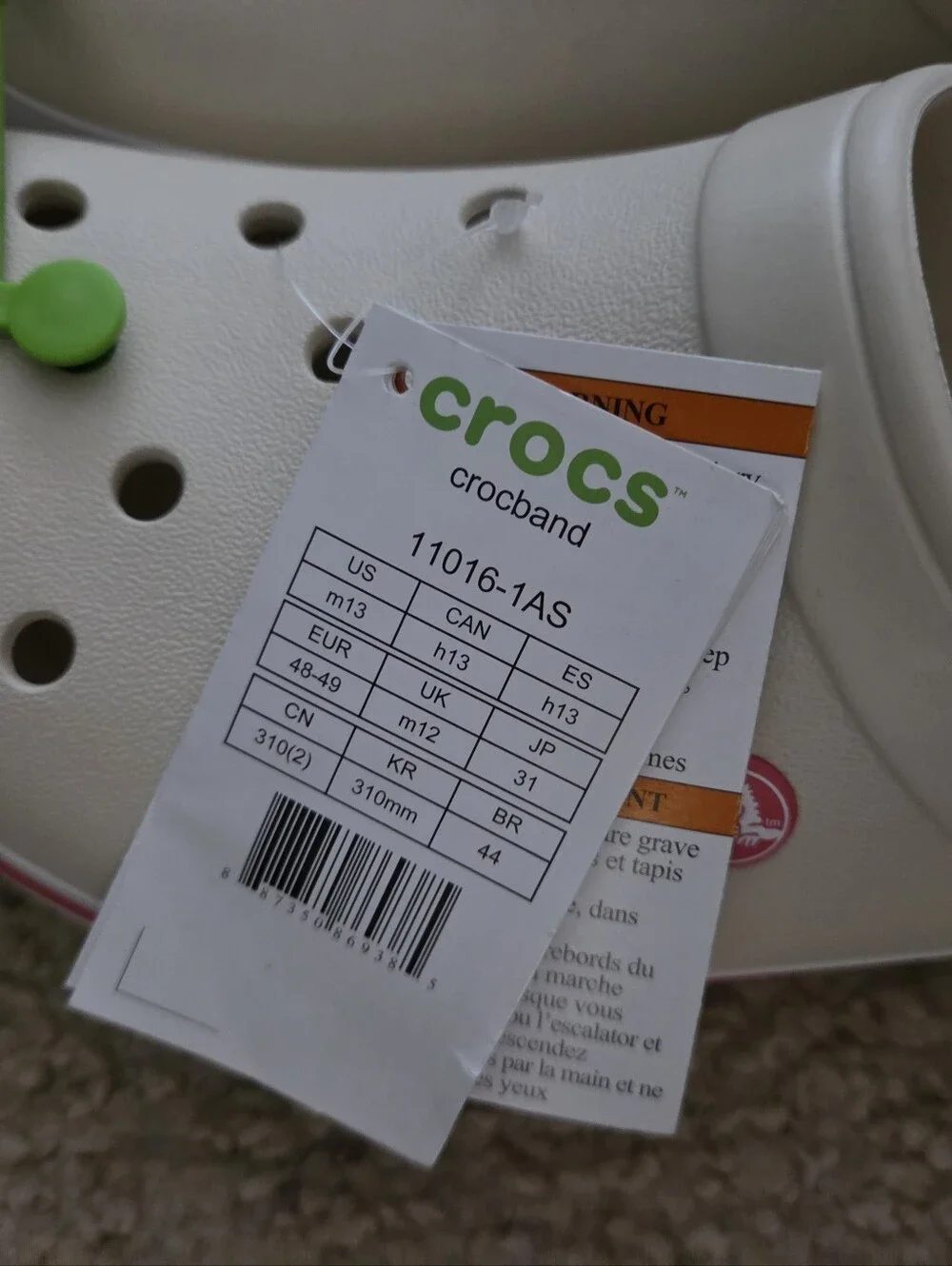 Crocs Crocband Clog Stucco Melon Cream Pink Men's Size 13 NWT